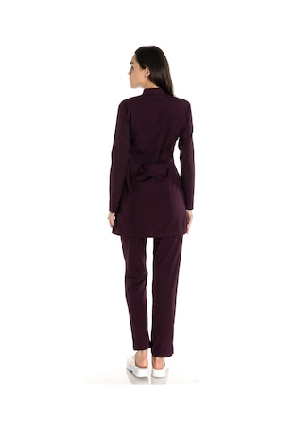 Patlıcan Moru Soft Likra Tesettür Takım