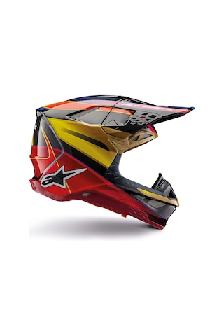 Alpinestars Supertech M10 Era Off-road Kaskı Kırmızı Altın Kırmızı / Altın