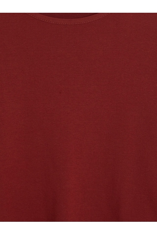 Lcw Everyday Bordo Bisiklet Yaka %100 Pamuklu Kadın Tişört