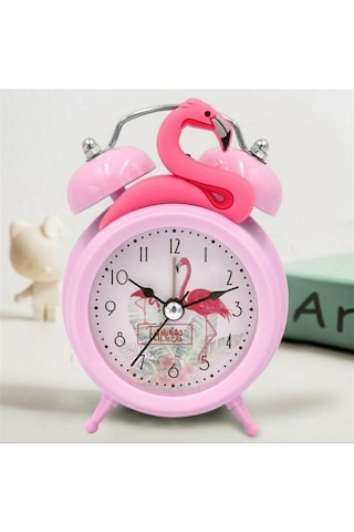 Flamingo Akar Saniyeli Çift Çanlı Çalar Saat Masa Saati 2982