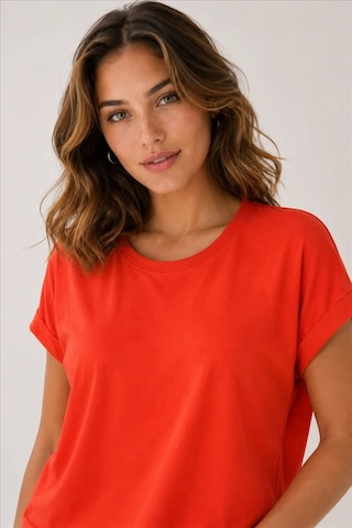 Fashion Friends Bisiklet Yaka Kadın Bluz 26y0194k1 Nar Çiçeği
