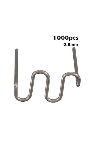 Xindoker 1000 Adet Tungsten Çelik Otomobil Tampon Tamiri Kaynak Çivi, 0.6-0.8mm Dalgalı/v/w Tipi, Gümüş Renkli Plastik Onarım Malzemesi