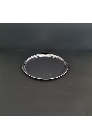 12 Adet Paslanmaz Çelik Diplomat Tabak 430 Kalite Tatlı & Pasta Servis Tabağı 25.5 Cm Gümüş