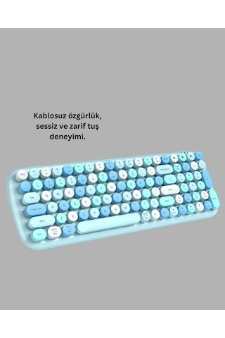Kablosuz Retro Klavye Ve Fare Seti 104 Tuşlu Uczzzqw02klavyemouse-1 Diğer