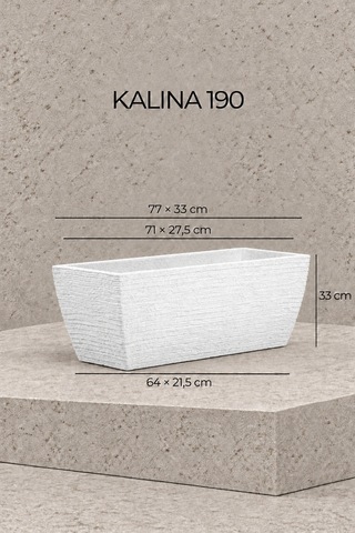 Bostann Dekoratif Saksı - Kalına 190 - 60l - Beyaz