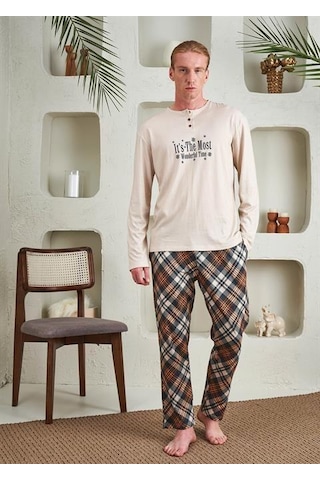 Relax Mode Erkek Patlı Pijama Takım - 10800 Siyah Ekose