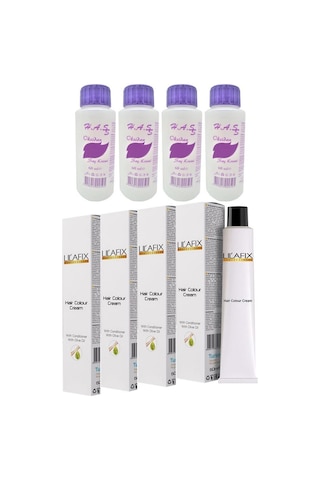 Lilafix Saç Boyası 60 Ml.+H.A.S Oksidan 60 Ml. (4'Er Adet)