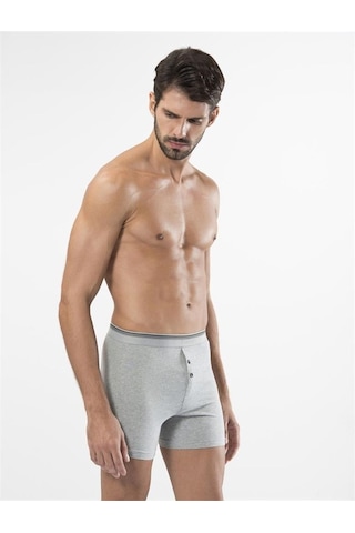 Türen 135 Likralı Düğmeli Boxer Ikili Paket-Grı - L