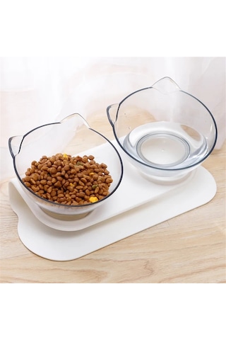 Jıalan Kaymaz Çift Kedi Kase Pet Su Yem Gıda Köpek Maması