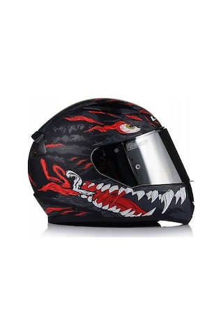 Ls2 Rapıd 2 Kaıju Mat Siyah-kırmızı Fullface Motosiklet Kaskı Gri Camlı Sıyah-Kırmızı