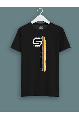 Fnbx Sebastian Vettel 3 Çizgili T-shirt Siyah