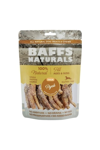Baffs Naturals Kurutulmuş Tavuk Ayağı Köpek Ödülü 100 Gr