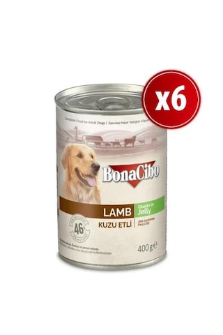 Bonacibo Jöleli Kuzu Etli Yetişkin Köpek Konserve 6 x 400 G