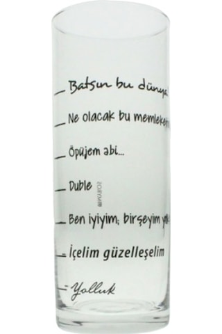 Batsın Bu Dünya Rakı Bardağı 2veaposli Cam Bardak