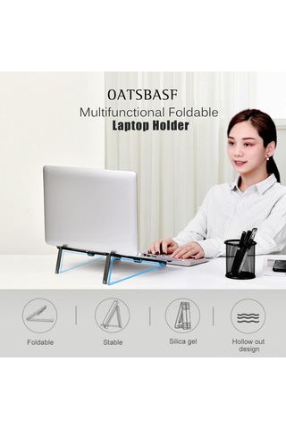 Honmex Gümüş Alüminyum Klavyeüstü Bilgisayar Tutucu - Ergonomik Tasarım, Telefon/tablet Uyumlu, Yatırımlı Ve Kaymazsız