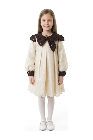 Xo Kids Kız Çocuk Elbise 7-11 Yaş 1112 Ekru