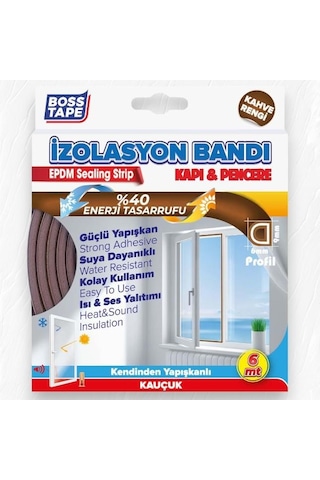 Boss Tape Kapı Pencere İzolasyon Fitili 9mm-6mt Kahverengi