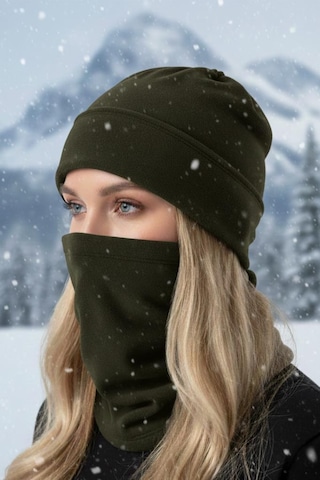 Single Sword 2 Li Set Unisex Kışlık Polar Boyunluk & Bere Olan Çok Amaçlı Soğuk Hava Koruması 0//haki Çok Renkli