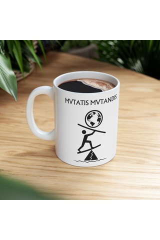 Mutatis Mutandis Kupa Bardak Değişimi Ve Uyumu Yansıtan Felsefi Tasarım Hediyesi Beyaz