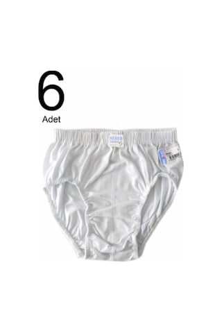 Seher Erkek Çocuk Beyaz 6'lı Paket Pamuk Külot Beyaz