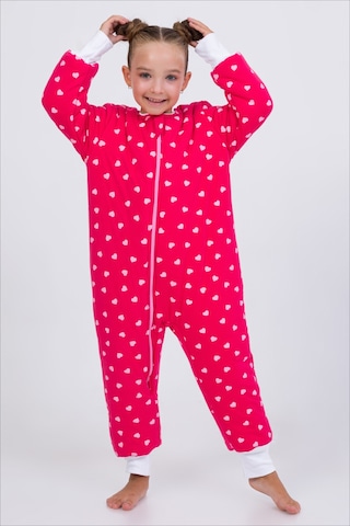 Kız Erkek Çocuk Kalın Elyaf Dolgulu Premium Kalite 2.5 Tog Desenli Uyku Tulumu Fuşya