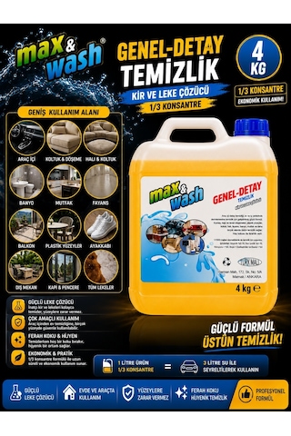 4 Kg Genel Detay Temizleyici 1/3 Konsantre Çok Amaçlı Araç İçi Ve Dışı Temizleyici Profesyonel Oto Kuaför Ürünü