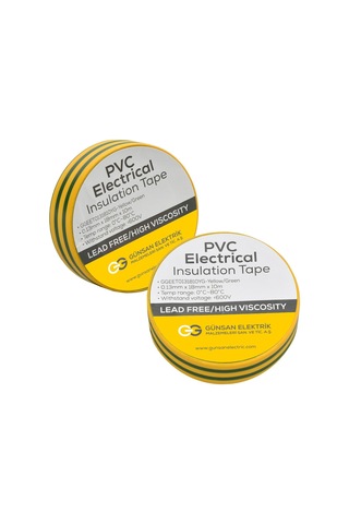 Günsan Sarı-Yeşil Elektrik İzolasyon Bandı 10 Adet