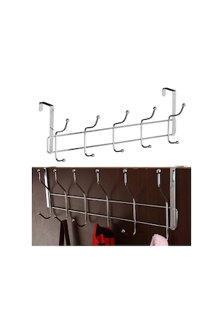 12'l Kapı Arkası Metal Askı, Amerikan Kapı Arkası Askılık, Banyo, Mutfak, Yatak Odası İçin Krom Askı 3 Adet Genel