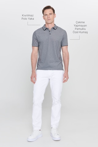 Ac&Co / Altınyıldız Classics 4A4820200047Syh3XL Düğmeli Polo Yaka Cepsiz Slim Fit Erkek Tişört Siyah