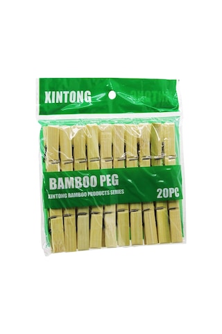 20pcs Ahşap Bambu Mandal 5047 Gümüş