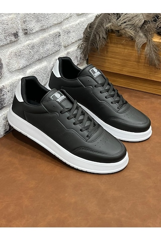 Ortopedik Büyük Numara Rahat Hafif Yumuşak Dark Step Erkek Spor Ayakkabı Siyah Beyaz