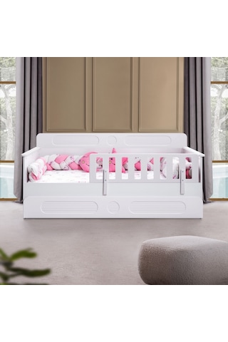 Yavrulu Karyola, Flora Yavrulu Montessori Karyola - Beyaz + 1 Adet Comfort Yatak