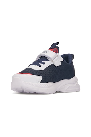 Günlük Unisex Çocuk Sneaker Lastik Bağcıklı Cırtlı Hafif Nefes Alabilen Spor Ayakkabı 080 Beyaz - Kırmızı - Laci -1