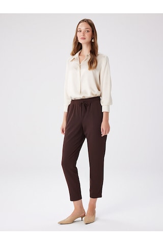 Faik Sönmez Comfort Fit Krep Örme Pantolon W27pnt002 Bw27pnt00230 Kahve