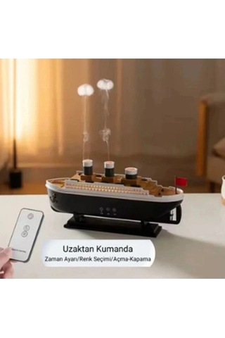 Titanic Gemi Ha Nemlendirici Işıklı Fonksiyonlu Buhar Makinesi Kumandalı
