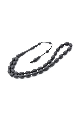 Usta İşi Sistemli Alman Siyah Fiber Tesbih Orta Boy 001