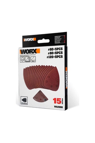 Worx Wa2000 140x90 MM 60 80 120 Kum 15 Parça Cırtlı Universal Mouse Zımpara Kağıdı Seti