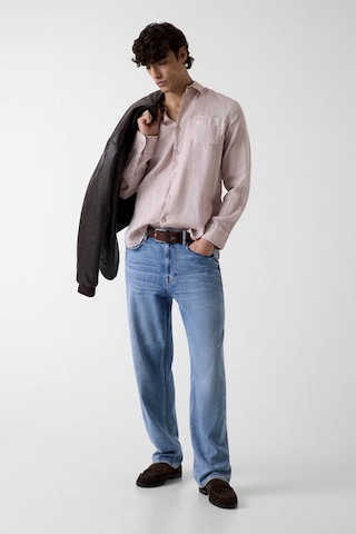 Guess Eco Napa Lınen Solıd Ls Shırt Pembe Erkek Gömlek M6gh59w1827-f6bx