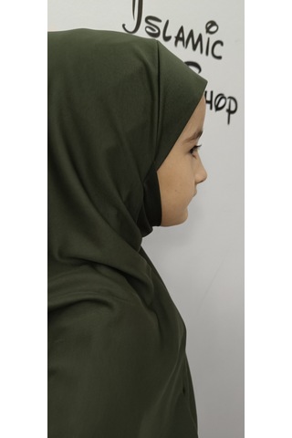 Kız Çocuk Tek Parça Namaz Elbisesi Haki Yeşili Haki