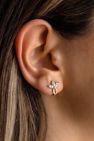 Markiz Taşlı Altın Küpe