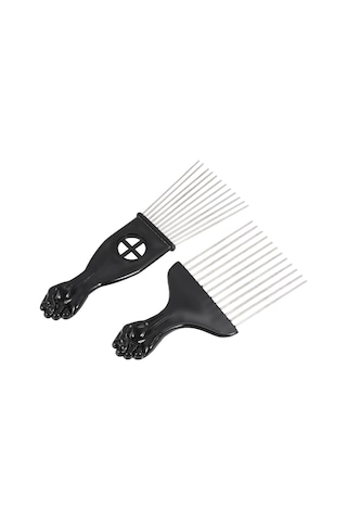 Moveevo Yumruk Tarak Çatal Tarak Boya Saç Toplama Tarak Düz Başlı Tarak Çelik Tarak Kuaförlük Aleti 2 Parça Set