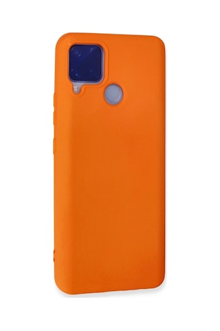 Uryport Realme C15 Kılıf Nano İçi Kadife Silikon - Turuncu