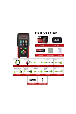 M200 Pro Master Motosiklet Arıza Tespit Cihazı Full Set 25 Adet Kablo Set