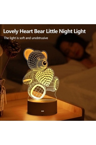 Willowhaven Çocuklar İçin Sevimli 3d Usb Şarj Lambası, Canlı Kazınmış Gece Lambası Beyaz Beyaz