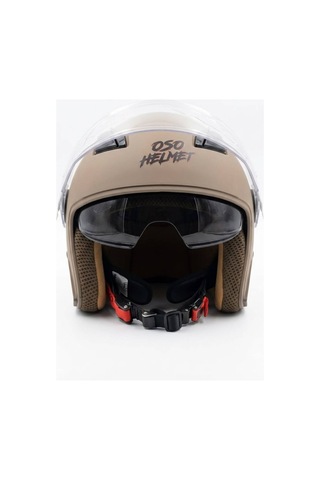 Oso Helmet Yarım Kask Gözlüklü Kahve - L Beden Kahve