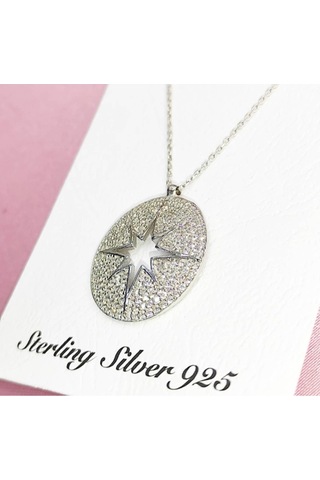 Oriental Kuyumculuk Jewellery Taşlı Kutup Yıldızı Gümüş Kolye Gümüş