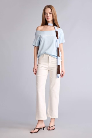 Defacto Comfort Straight Normal Bel Bilek Boy Beyaz Jean Pantolon F6174ax25hswt1 Beyaz
