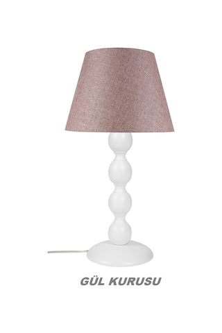 7 Renk Büyük Boncuk Abajur Beyaz Ayak Diğer
