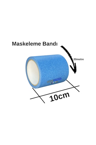 Maskeleme Kağıt Bant Geniş Taban Bandı 100mmx20mt Mavi