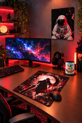 Gamer Set - 30x40 Dekoratif Metal Tablo - 50x40 Özel Tasarım Gaming Mouse Pad Ve Özel Tasarım Kupa 3'lü Oyuncu Odası Hediye Seti